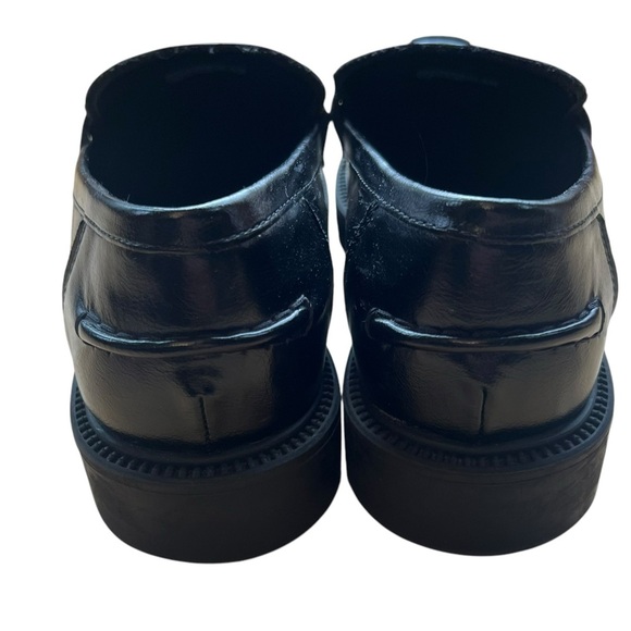 Steve Madden, Sheyla Black Vegan Leather Goldtone Bit Buckle Loafers Size 9.5 - Picture 6 of 8
